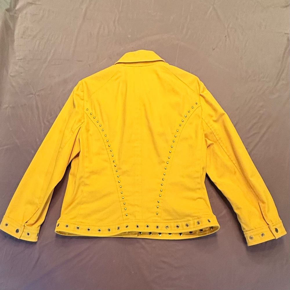 Carlisle Yellow/Silver Hardware Studded Button Front Jacket Size 12/Large $365 - Picture 4 of 12